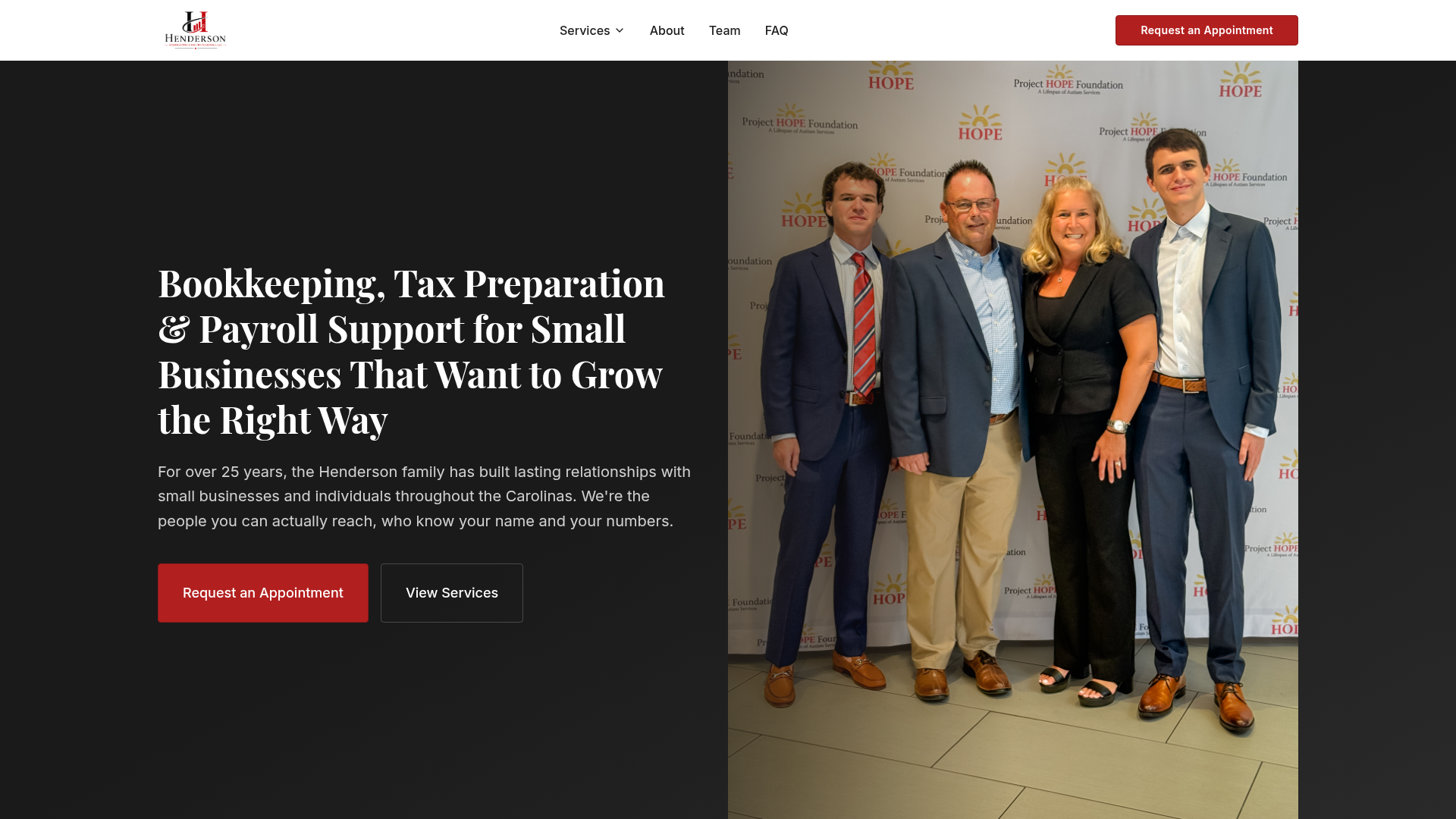 Screenshot of Henderson Tax and Accounting Services