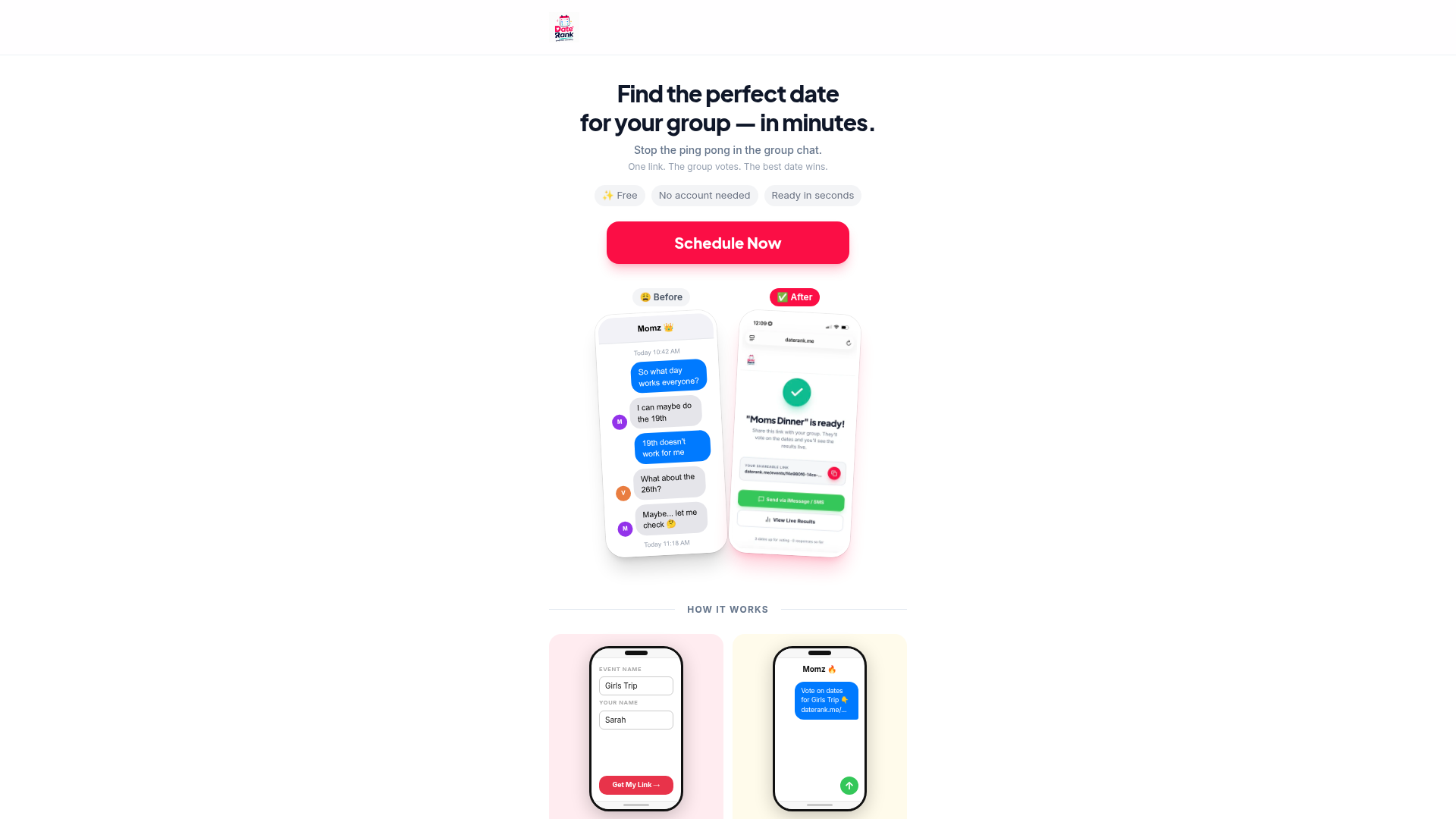 Screenshot of DateRank