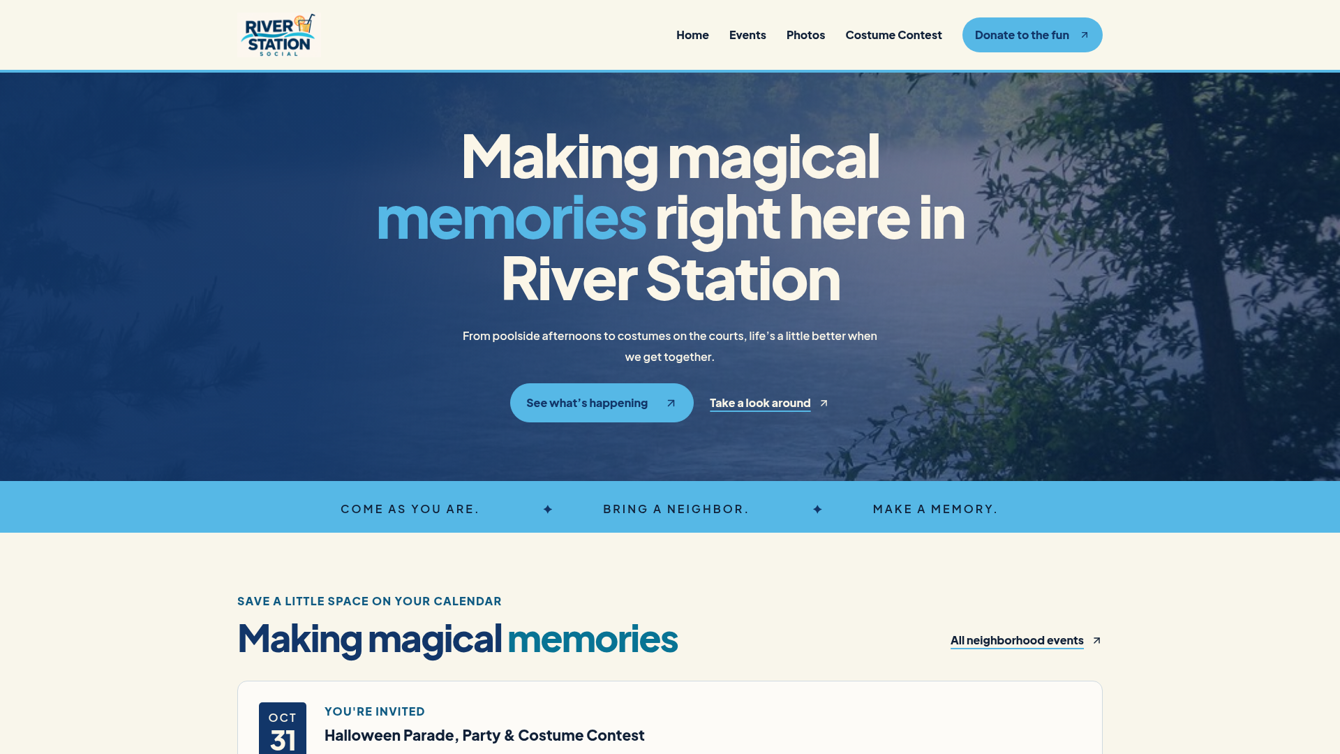 Screenshot of River Station Social
